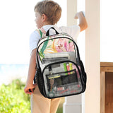 EFEWOI Lilies Blooming Clear Backpack for School Heavy Duty PVC Transparent Bookbag See Through Backpacks for Girls Boys School Stadium Events College