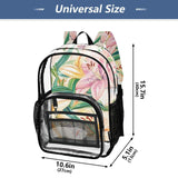 EFEWOI Lilies Blooming Clear Backpack for School Heavy Duty PVC Transparent Bookbag See Through Backpacks for Girls Boys School Stadium Events College