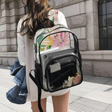 EFEWOI Lilies Blooming Clear Backpack for School Heavy Duty PVC Transparent Bookbag See Through Backpacks for Girls Boys School Stadium Events College