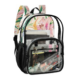 EFEWOI Lilies Blooming Clear Backpack for School Heavy Duty PVC Transparent Bookbag See Through Backpacks for Girls Boys School Stadium Events College