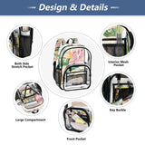 EFEWOI Lilies Blooming Clear Backpack for School Heavy Duty PVC Transparent Bookbag See Through Backpacks for Girls Boys School Stadium Events College