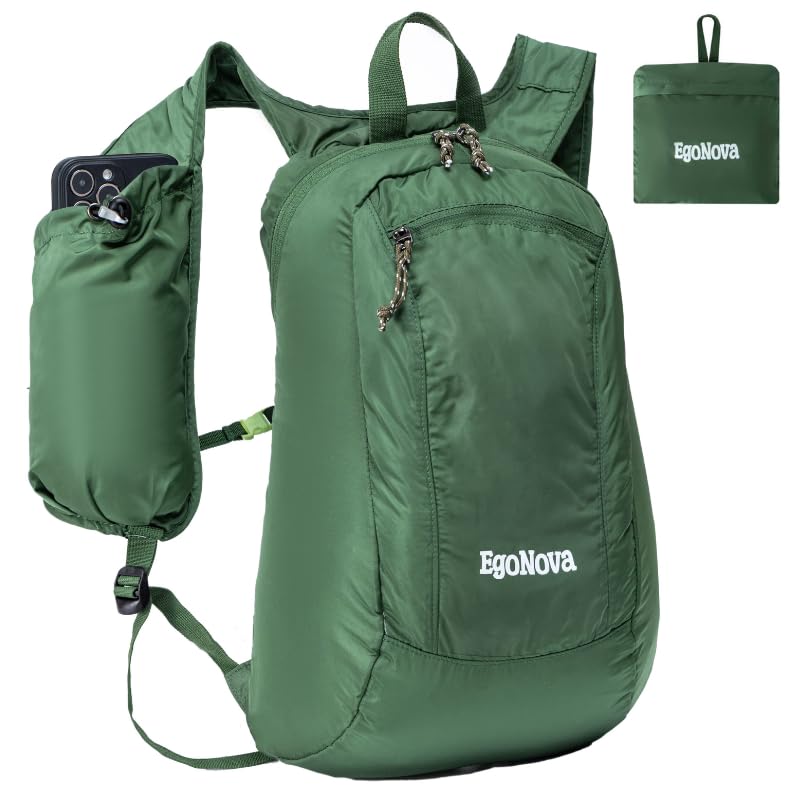 EgoNova 12L Ultralight & Thin Packable Daypack, Small Foldable Hiking Backpack Travel Bag, Water Resistant Day Pack for Men Women