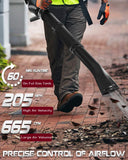 EIDOWA 63CC Gas Backpack Leaf Blower – 665 CFM, 205 MPH, Commercial - Grade Gas Blower for Landscaping, Snow Removal, and Heavy - Duty Yard Work – Lightweight, Quiet for Residential Areas (686 RPO)
