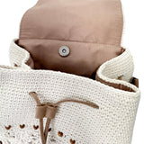 Eiyye Handmade Crochet Backpack for Women Premium Cotton Rope Boho Rucksack with Adjustable Straps Lightweight Woven Shoulder Backpack for Travel Beach & Everyday Casual