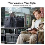 EKOROMIER Canvas Expandable Duffle Bag for Men Traveling, Luggage Travel Bag Weekender Overnight Bag,Mens Gym Carry on Duffel Bags（Dark Grey）