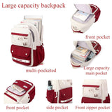 EKUIZAI Trolley Rolling Backpack for Girls Kids Middle School Bags with Wheels Rolling School Bags for Teen Girls Boys, Brown