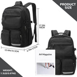 El - fmly Big Student Backpack for Teen Girls Boys, Water Resistant Multi Pockets Daypack with 15.6 Inch Laptop pocket for Travel School College (Black)