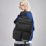 El - fmly Big Student Backpack for Teen Girls Boys, Water Resistant Multi Pockets Daypack with 15.6 Inch Laptop pocket for Travel School College (Black)
