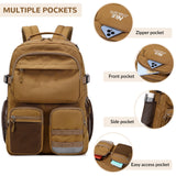 El - fmly Big Student Backpack for Teen Girls Boys, Water Resistant Multi Pockets Daypack with 15.6 Inch Laptop pocket for Travel School College (Black)