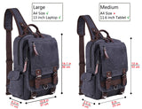 El - fmly Canvas Message Sling Bag Outdoor Cross Body Bag Messenger Shoulder 13 inch Laptop Bag (Coffee)