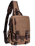 El - fmly Canvas Message Sling Bag Outdoor Cross Body Bag Messenger Shoulder 13 inch Laptop Bag (Coffee)