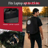 Element Backpack, 15 Inch Laptop Bag, Padded Computer Bag for Commute or Travel, Black