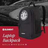 Element Backpack, 15 Inch Laptop Bag, Padded Computer Bag for Commute or Travel, Black
