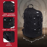 Element Backpack, Durable Travel and Skate Bag, Multiple Compartments, Adjustable Straps, Bungee Cord System, Unisex, Black
