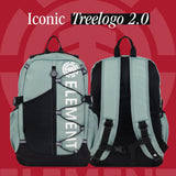 Element Backpack, Vertical Logo Skate Pack, Multi - Compartment Storage, Reflective Bungee Cord, Sage