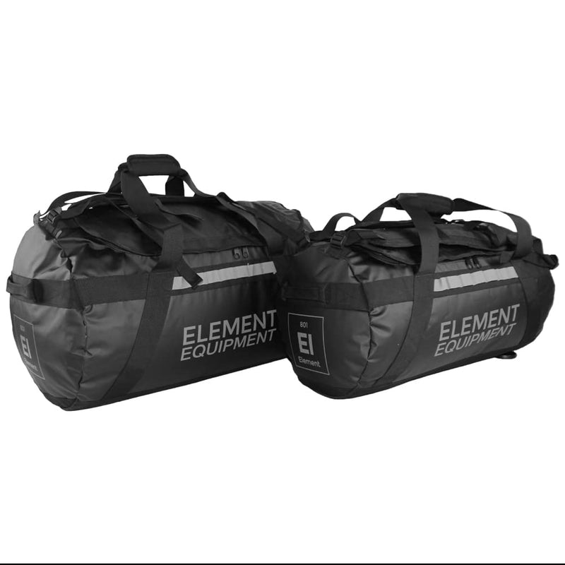 Element Equipment Trailhead Duffel Bag Shoulder Straps Waterproof Black/Grey Medium