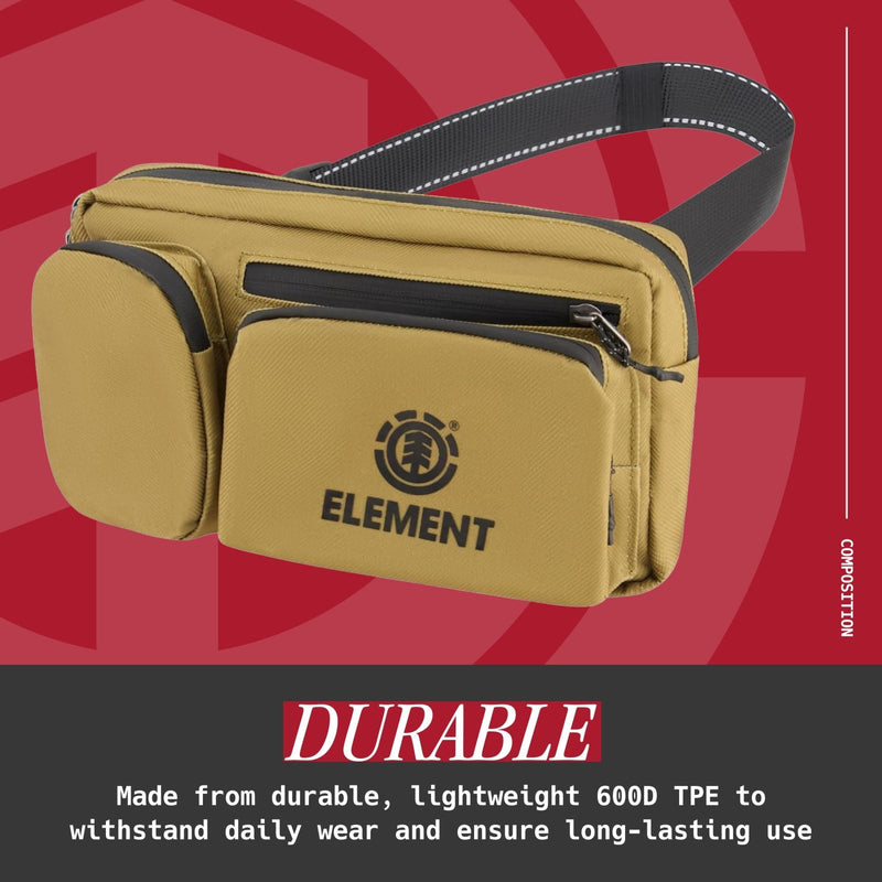 Element Posse Hip Pack, Fanny Pack Crossbody Belt Bag for Men and Women, Khaki