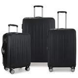 Elite Luggage Expandable Hardside Spinner Luggage,TSA Lock, Black, 3 - Piece