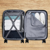Elite Luggage Expandable Hardside Spinner Luggage,TSA Lock, Black, 3 - Piece