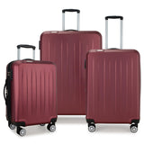 Elite Luggage Expandable Hardside Spinner Luggage,TSA Lock, Burgundy, 3 - Piece