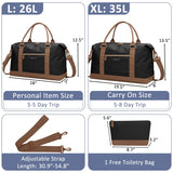 ELONGRIVER Travel Duffle Bag for Women, Weekender Bags, Hospital Bag for Labor Delivery, Lightweight Tote Duffel Overnight Bag with Luggage Sleeve, Airplane Travel Bags with Toiletry Bag, Large, Black