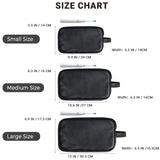 Elviros Toiletry Bag for Men, Large Travel Shaving Dopp Kit Water - resistant Bathroom Toiletries Organizer PU Leather Cosmetic Bags Fathers Day Gift(Medium, Black)