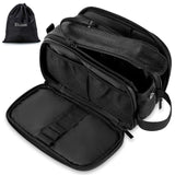 Elviros Toiletry Bag for Men, Large Travel Shaving Dopp Kit Water-resistant Bathroom Toiletries Organizer PU Leather Cosmetic Bags Fathers Day Gift(Medium, Black)