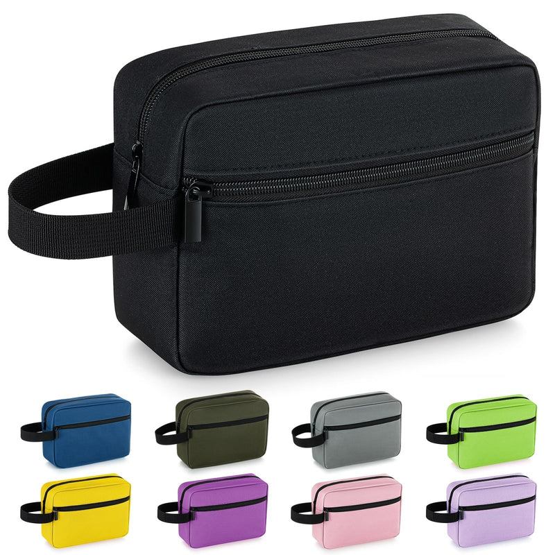 Elviros Travel Toiletry Bag for Women and Men,Lightweight Makeup Bag Hanging Dopp Kit with Shaving Compartment Cosmetic Organizer Small Tool Bag Travel Essentials,Gifts for Men(Black)