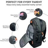 EMBUR Diaper Bag Backpack with Detachable Insulated Cooler – Waterproof, Lightweight Baby Bag with Multi - Compartments, Stroller Straps, Changing Pad, Large Capacity, Ice Packs Included
