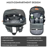 EMBUR Diaper Bag Backpack with Detachable Insulated Cooler – Waterproof, Lightweight Baby Bag with Multi - Compartments, Stroller Straps, Changing Pad, Large Capacity, Ice Packs Included