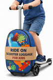 emissary Kids Luggage with Wheels, Hardside Toddler Carry On Suitcase Set, Lightweight Rolling Travel Bag for Boys and Girls, Airline Approved Travel Gifts - Scooter Ride - On/Blue