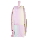 Emma & Chloe Pastel Waterproof Vinyl Backpack for Traveling and Commuting (Ombre Stripes)