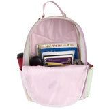 Emma & Chloe Pastel Waterproof Vinyl Backpack for Traveling and Commuting (Ombre Stripes)
