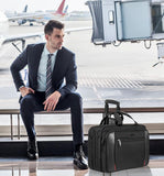 EMPSIGN Rolling Briefcase Laptop Bag,17.3" Computer bag with wheels, Water Repellent Travel Roller Underseat Bag with RFID Blocking Pocket,Rolling Work Bags for women/men - Black
