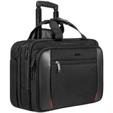 EMPSIGN Rolling Briefcase Laptop Bag,17.3" Computer bag with wheels, Water Repellent Travel Roller Underseat Bag with RFID Blocking Pocket,Rolling Work Bags for women/men - Black