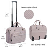 EMPSIGN Rolling Laptop Bag Women with Wheels, Briefcase for Women Fits Up to 15.6 Inch Laptop Briefcase on Wheels, Water - Repellent Overnight Rolling Computer Bag with RFID Pockets, Grey Pink