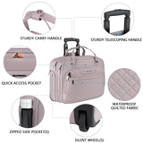 EMPSIGN Rolling Laptop Bag Women with Wheels, Briefcase for Women Fits Up to 15.6 Inch Laptop Briefcase on Wheels, Water - Repellent Overnight Rolling Computer Bag with RFID Pockets, Grey Pink