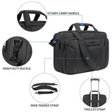 EMPSIGN Stylish Laptop Bag Briefcase, 17.3 Inch Laptop Case Expandable Messenger Bag for Men Water Repellent, RFID Blocking Office Carrying Shoulder Bag for Work Business Travel - Black