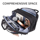 EMPSIGN Stylish Laptop Bag Briefcase, 17.3 Inch Laptop Case Expandable Messenger Bag for Men Water Repellent, RFID Blocking Office Carrying Shoulder Bag for Work Business Travel - Black