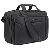 EMPSIGN Stylish Laptop Bag Briefcase, 17.3 Inch Laptop Case Expandable Messenger Bag for Men Water Repellent, RFID Blocking Office Carrying Shoulder Bag for Work Business Travel - Black