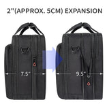 EMPSIGN Stylish Laptop Bag Briefcase, 17.3 Inch Laptop Case Expandable Messenger Bag for Men Water Repellent, RFID Blocking Office Carrying Shoulder Bag for Work Business Travel - Black