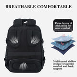 EMPSIGN Travel Laptop Backpack for men, 17.3 Inch Computer Backpack, 45L Anti - Theft Business Laptop Backpack with USB Charging Port, Water - Repellent Work College School Backpack for Men Women, Black