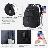 EMPSIGN Travel Laptop Backpack for men, 17.3 Inch Computer Backpack, 45L Anti - Theft Business Laptop Backpack with USB Charging Port, Water - Repellent Work College School Backpack for Men Women, Black