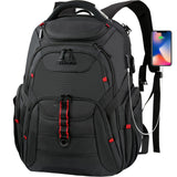 EMPSIGN Travel Laptop Backpack for men, 17.3 Inch Computer Backpack, 45L Anti - Theft Business Laptop Backpack with USB Charging Port, Water - Repellent Work College School Backpack for Men Women, Black