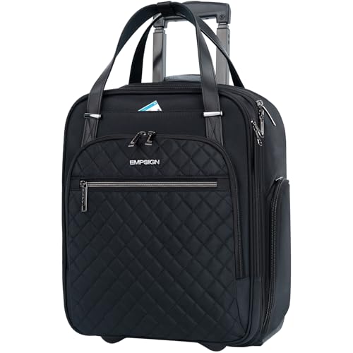 EMPSIGN Underseat Carry On Wheeled - 16" Carry on Bag with Wheels Multi-functional Lightweight Rolling Bag Overnight Weekender Small | Backpacks4Less