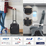 EMPSIGN Underseat Carry On Wheeled - 16" Carry on Bag with Wheels Multi-functional Lightweight Rolling Bag Overnight Weekender Small Suitcase for Women Men Travel Business, Black