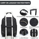 EMPSIGN Underseat Carry On Wheeled - 16" Carry on Bag with Wheels Multi-functional Lightweight Rolling Bag Overnight Weekender Small Suitcase for Women Men Travel Business, Black