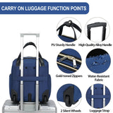 EMPSIGN Underseat Carry On Wheeled - 16" Carry on Bag with Wheels Multi - functional Lightweight Rolling Bag Overnight Weekender Small Suitcase for Women Men Travel Business, Haze Blue - Gold Zipper
