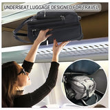 EMPSIGN Underseat Carry On Wheeled - 16" Carry on Bag with Wheels Multi-functional Lightweight Rolling Bag Overnight Weekender Small Suitcase for Women Men Travel Business, Black