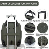 EMPSIGN Underseat Carry On Wheeled - 16" Carry on Bag with Wheels Multi - functional Lightweight Rolling Bag Overnight Weekender Small Suitcase for Women Men Travel Business, Army Green